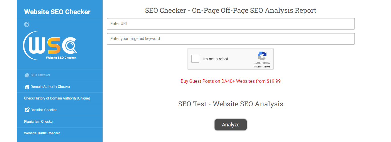 Website SEO Checker - SEO Website Analysis Tools