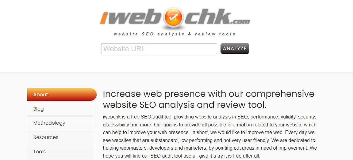 iwebchk - SEO Website Analysis Tools